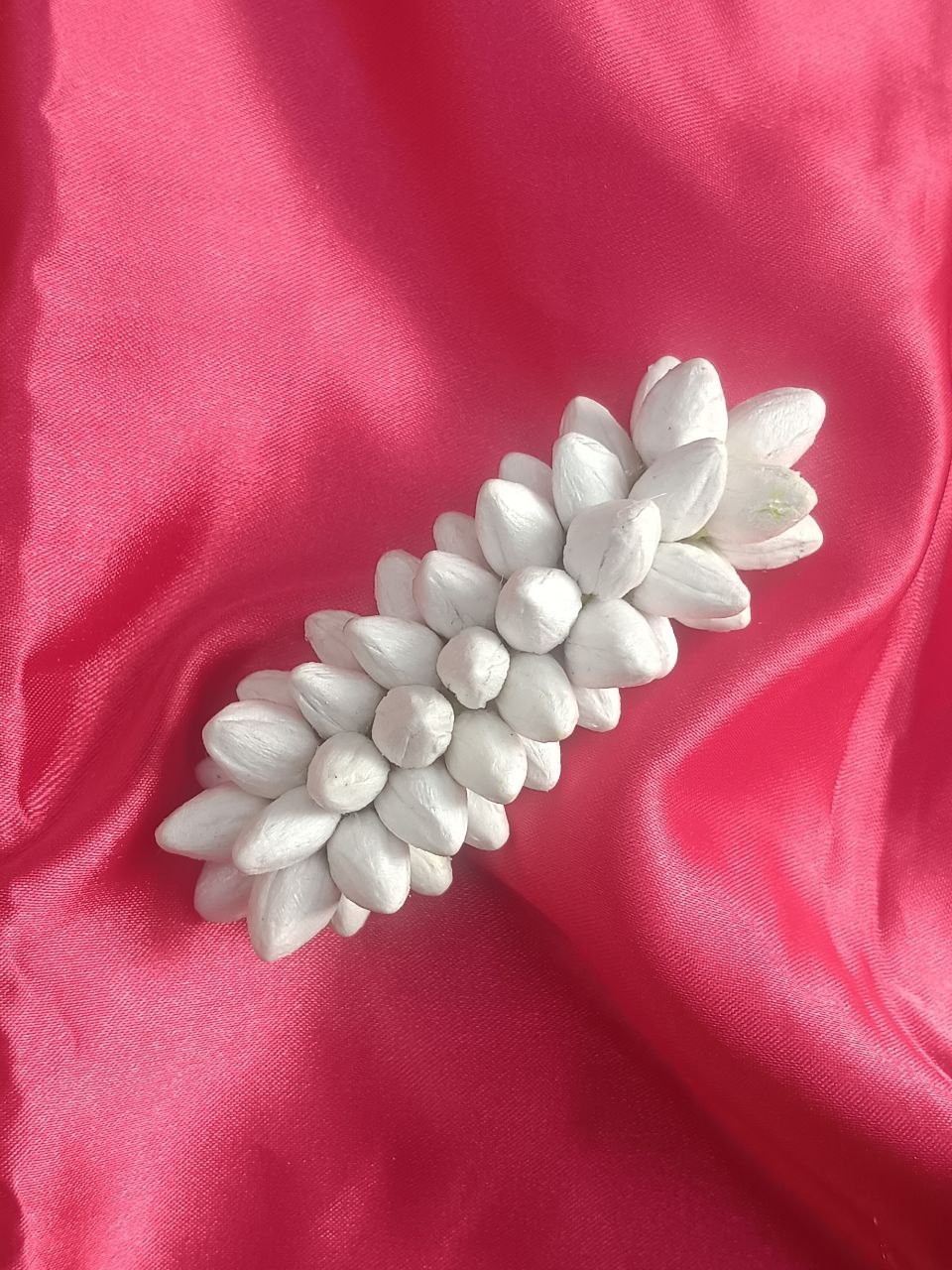 Artificial Jasmine Buds Hair Clip – Elegant White Floral Barrette