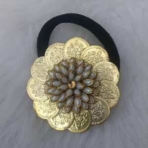 kundan coin floral hair band with off white stone detailing & gold tone finish (copy)