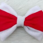 red & white velvet bow hair clip – soft & stylish