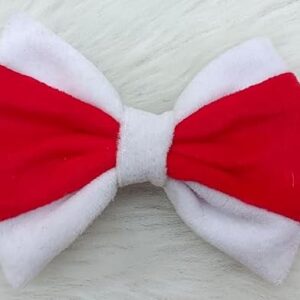 red & white velvet bow hair clip – soft & stylish