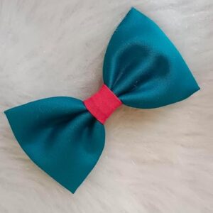 green and red cloth bow hair clip for girls