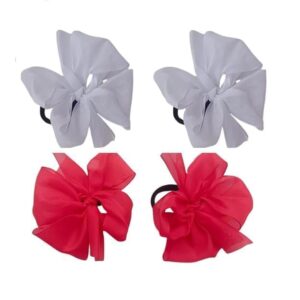 White and red diy school rubber band set of 2 for girls