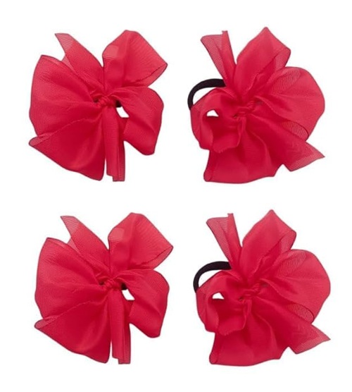 Red Ribbon Diy Schoo Hair Band Set for Girls – Pack of 2 Red ribbon diy hair band for girls, pack of 2, with soft ribbon bows attached to black bands.