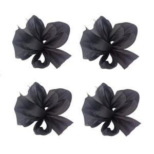 Black ribbon diy school hair band for girls, pack of 2, featuring soft ribbon attached to black hair bands.