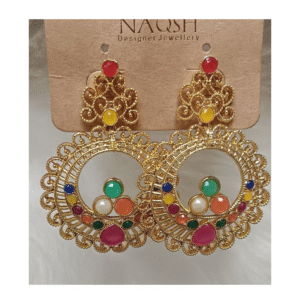 ethnic circular statement earrings