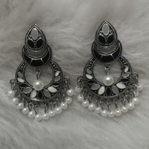 Black Ivory Chandbali Earrings
