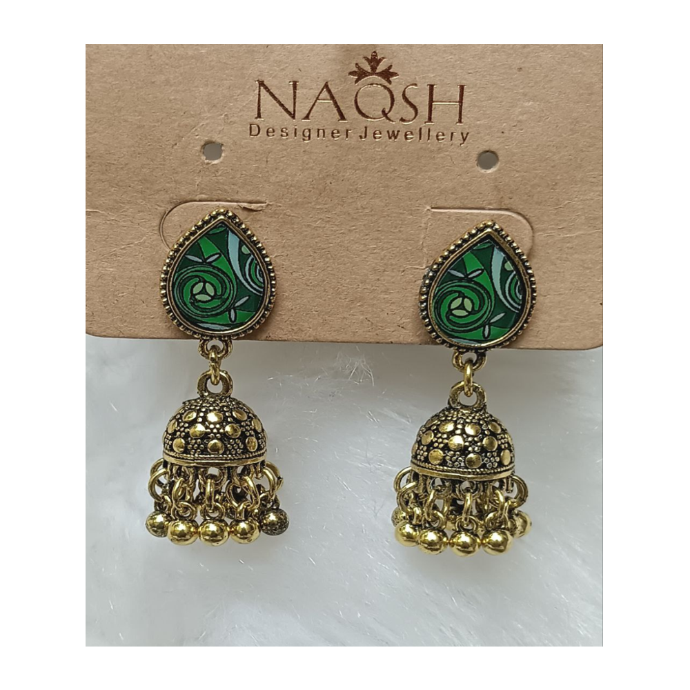 festive antique gold teardrop jhumka earrings with enamel detailing (copy) festive antique gold teardrop jhumka earrings with enamel detailing (copy)