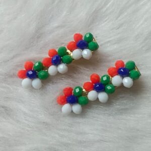 dress to match saffron white green alligator hair clip duo