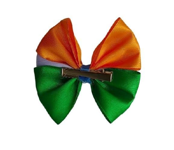 Dress to Match Saffron White Green Alligator Hair Clip Duo