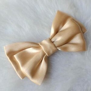 dress to match beige satin bow hair clip β classic neutral hair accessory for daily & formal wear