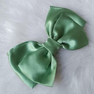 dress to match stylish light green satin bow hair clip – cute and trendy hair accessory for girls (2.07)