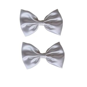 charming fabric stylish bow hair clip/back pin (3.07 inch) for girls and women – white