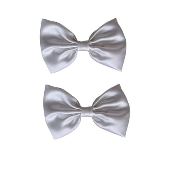 charming fabric stylish bow hair clip/back pin (3.07 inch) for girls and women – white charming fabric stylish bow hair clip/back pin (3.07 inch) for girls and women – white