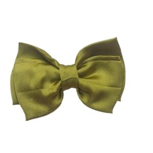 dress to match charming stylish satin bow (2.07 inch) hair clip β green | elegant small bow hair clip for girls & women