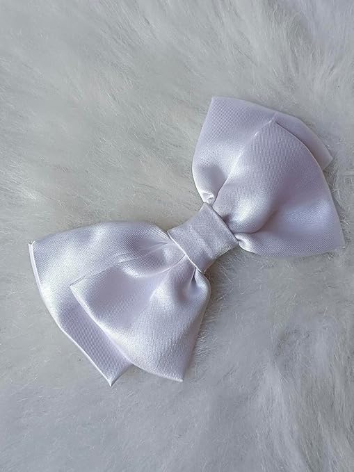 dress to match classic white satin bow hair clip for women & girls β elegant solid hair accessory dress to match classic white satin bow hair clip for women & girls β elegant solid hair accessory