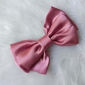dress to match rose satin bow hair clip – soft elegant hair bow for daily & festive hairstyles