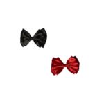2 layer small bow hair clips red and black pack of 2 back pin hair accessories for girls and women