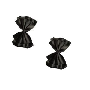 3 layer black bow hair clips pack of 2 stylish back pin hair accessories for girls and women