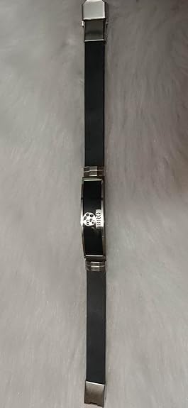 Stylish Black Strap Bracelet for Men – Modern Stainless Steel Fashion Wrist Band