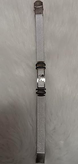 Silver Mesh Bracelet for Men with Modern Black Accents