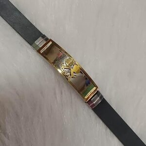 Black and gold-tone modern fashion bracelet for men