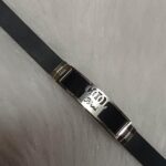 Modern black bracelet with metallic detailing for men