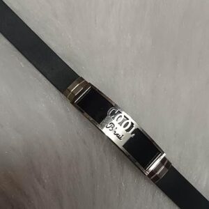 Modern black bracelet with metallic detailing for men